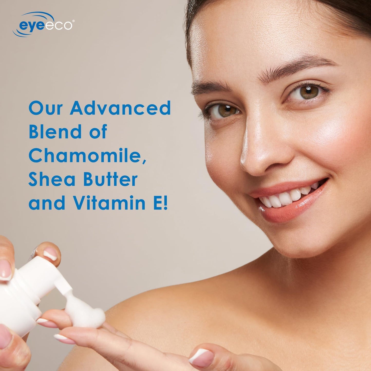 EYEECO Gentle Tea Tree Oil Foaming Facial Cleanser – 1.6oz – Non-Irritating Eyelid Cleanser & Face Wash with Tea Tree, Chamomile & Shea Butter