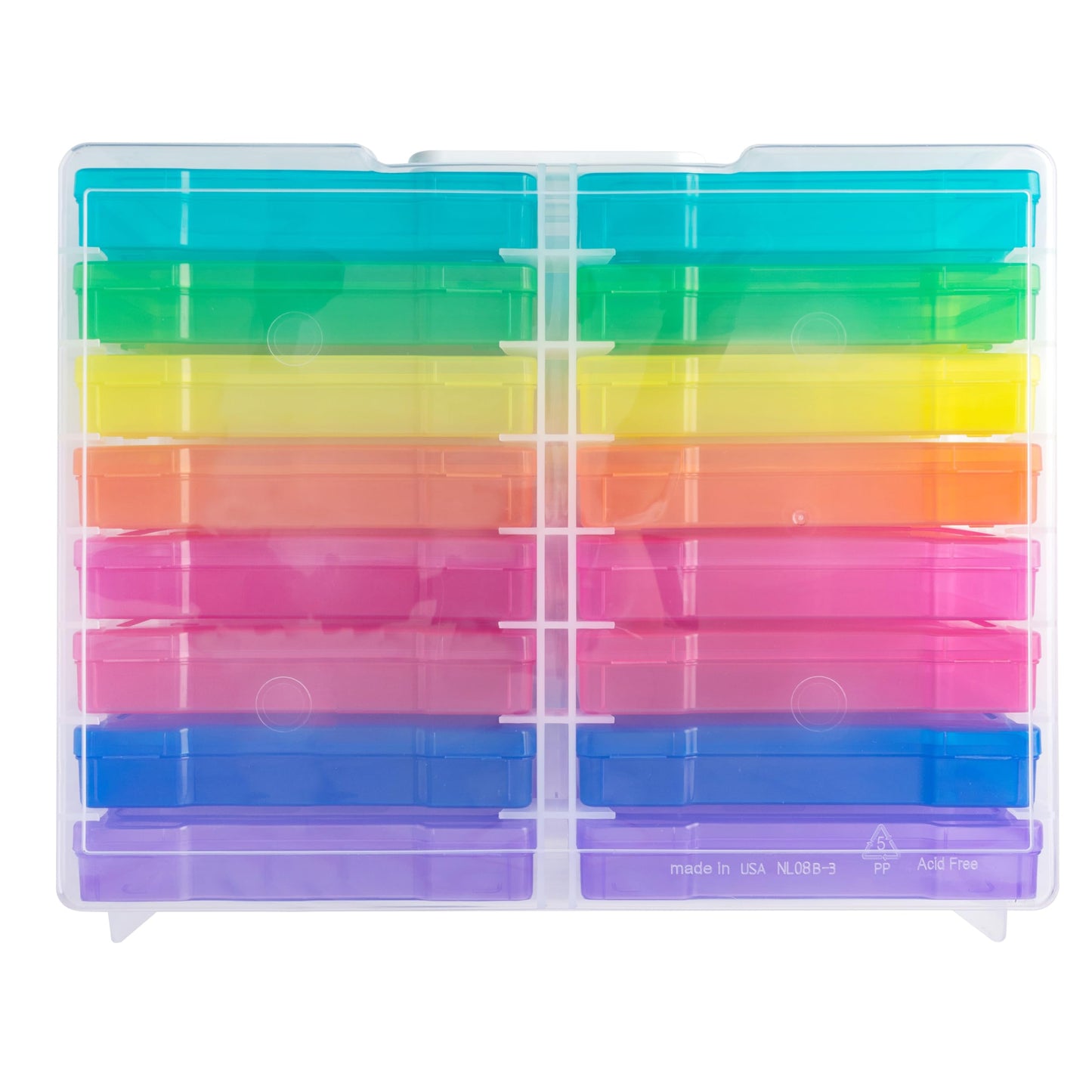 We R Craft & Photo Translucent Plastic Storage-15"X12"X5", W/16 Mini Cases