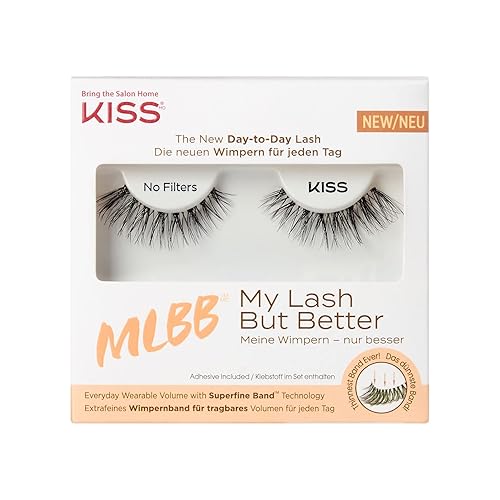 KISS MLBB My Lash But Better False Eyelashes, Everyday Wearable Volume with Superfine Band Technology, Easy To Apply, Reusable, Cruelty-Free, Contact…