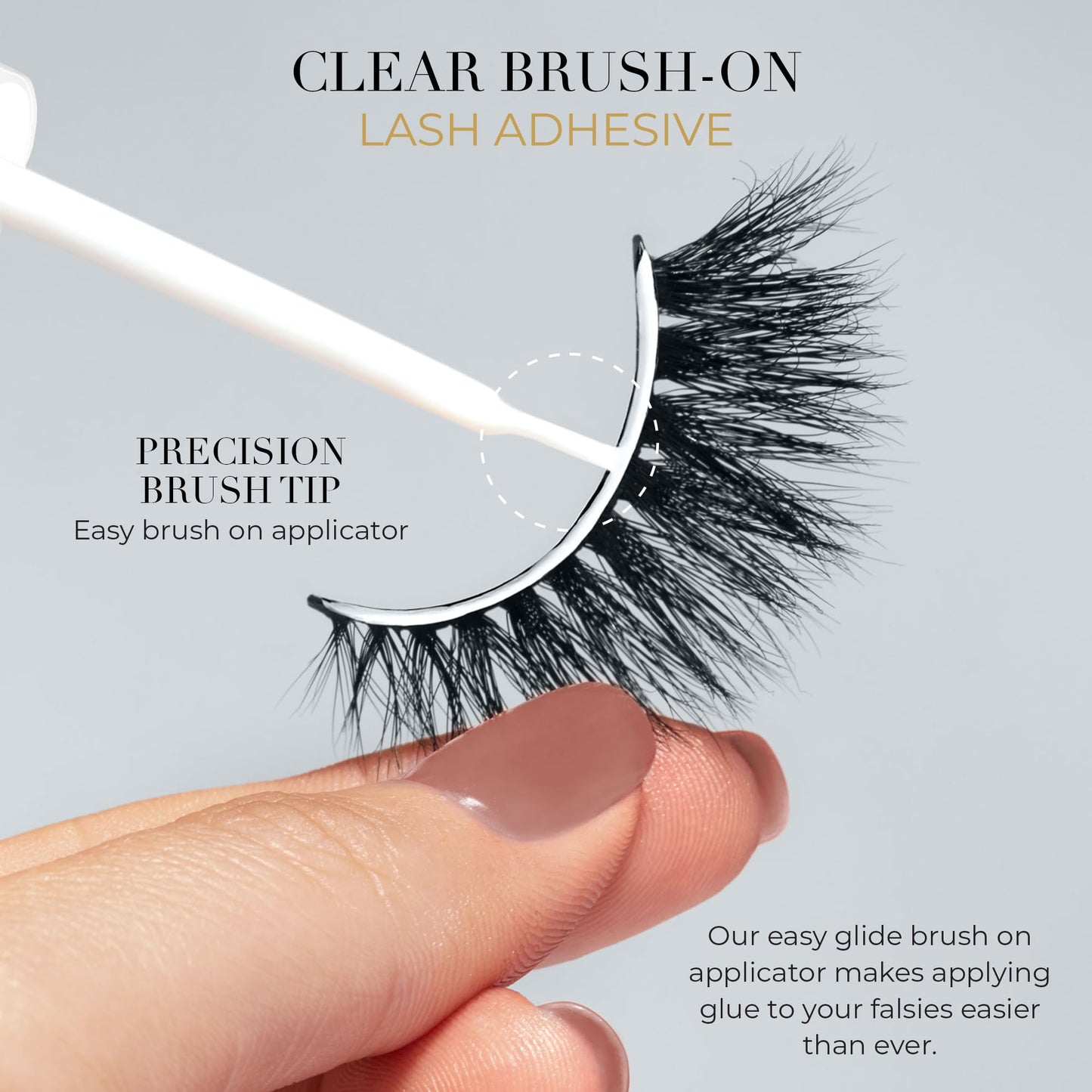 Lilly Lashes Clear Eyelash Glue - Brush On Lash Glue for False & Natural Lashes - Latex Free