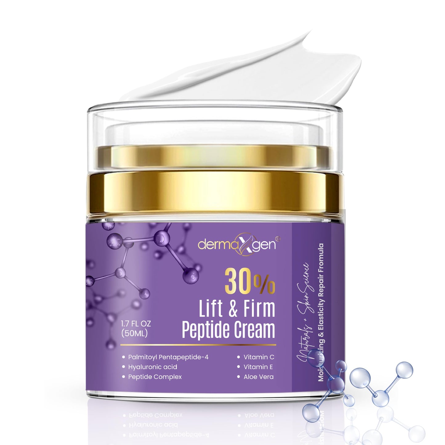 Dermaxgen 30% Lift & Firm Peptide Cream for Face - Organic Anti Aging Firming Cream for Wrinkles and Fine lines - Hydrating Formula with Matrixyl