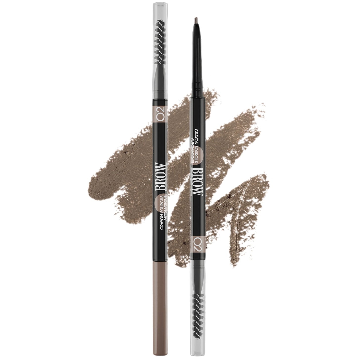 Vivienne Sabó Brow Arcade Eyebrow Pencil - Micro Definer with Brush for Natural Shaping, Long-Wear Color for Full, Defined Arches, Shade 02 Chocolate