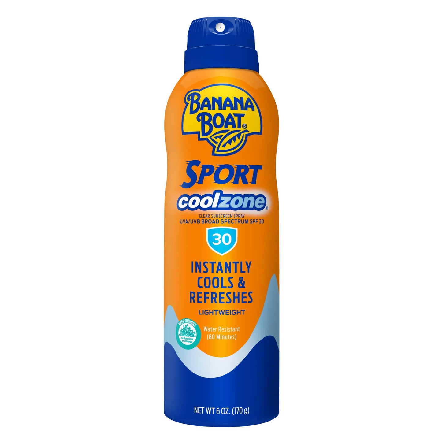 Banana Boat Sport Cool Zone SPF 30 Sunscreen Spray, 6oz | Sport Sunscreen Spray SPF 30, Clear Sunscreen Spray, Banana Boat Sunscreen Spray SPF 30