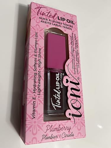 IONI Tinted Lip Oil, Plumberry, Vitamin E, Hydrating, Softens & Plumps Lips, Lightweight, High Shine, 0.17 FL OZ