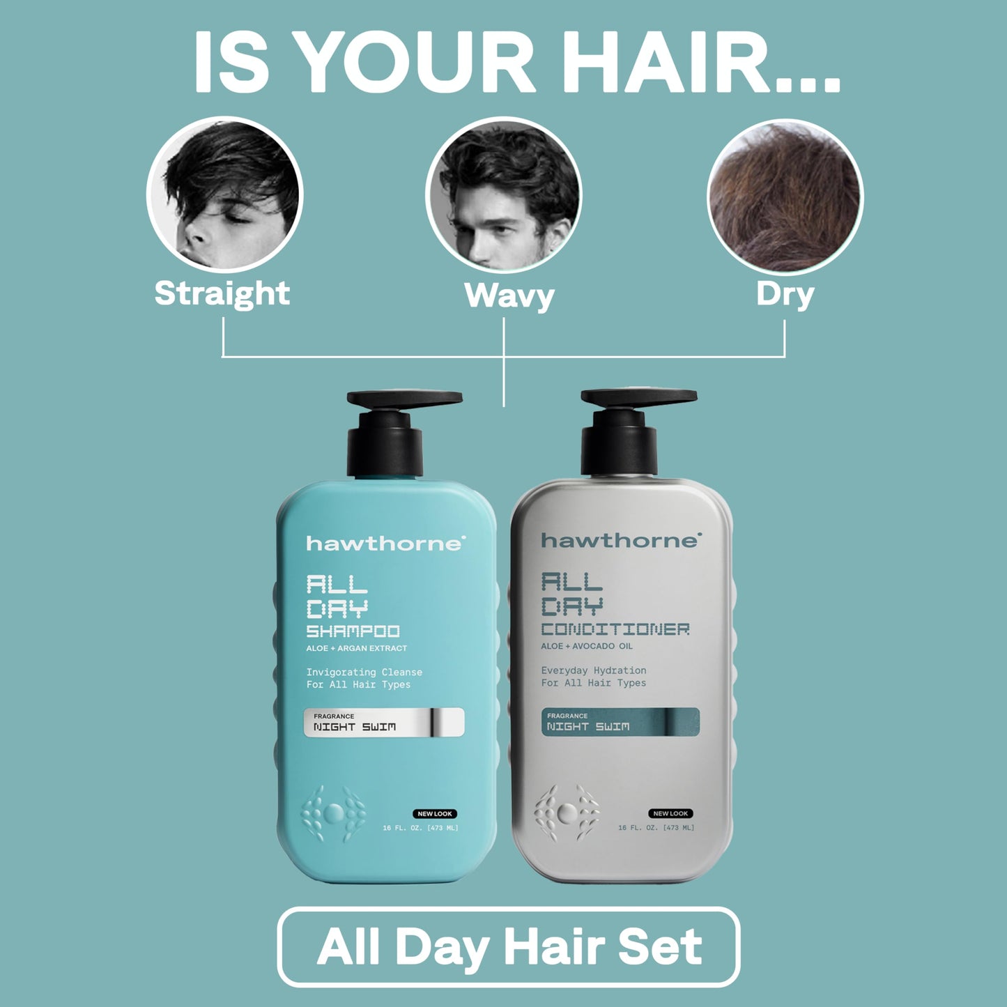 Hawthorne Men's Ultra Nourishing Shampoo and Conditioner Set. Unlock Moisturized, Non-Frizzy Hair with Shea Butter and Coconut Oil. Woody Citrus Beauty and Personal Care Hawthorne