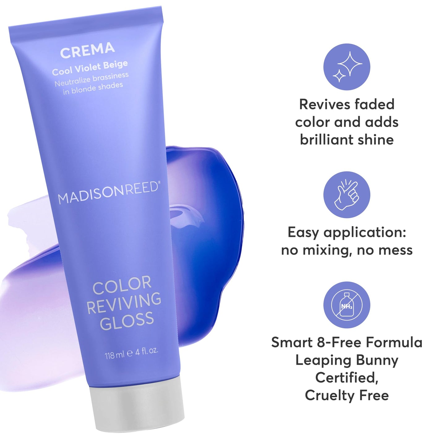 Madison Reed Color Reviving Gloss - Crema Blonde | Semi-Permanent Toning Gloss for Blonde & Gray Hair, Neutralizes Brassiness & Yellow Tones, Boosts