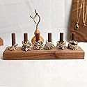 GemeShou wood ring storage jewelry organizer for woman, jewelry ring holder with 6 cones for jewelry selling, cute small ring display stand【Ring…
