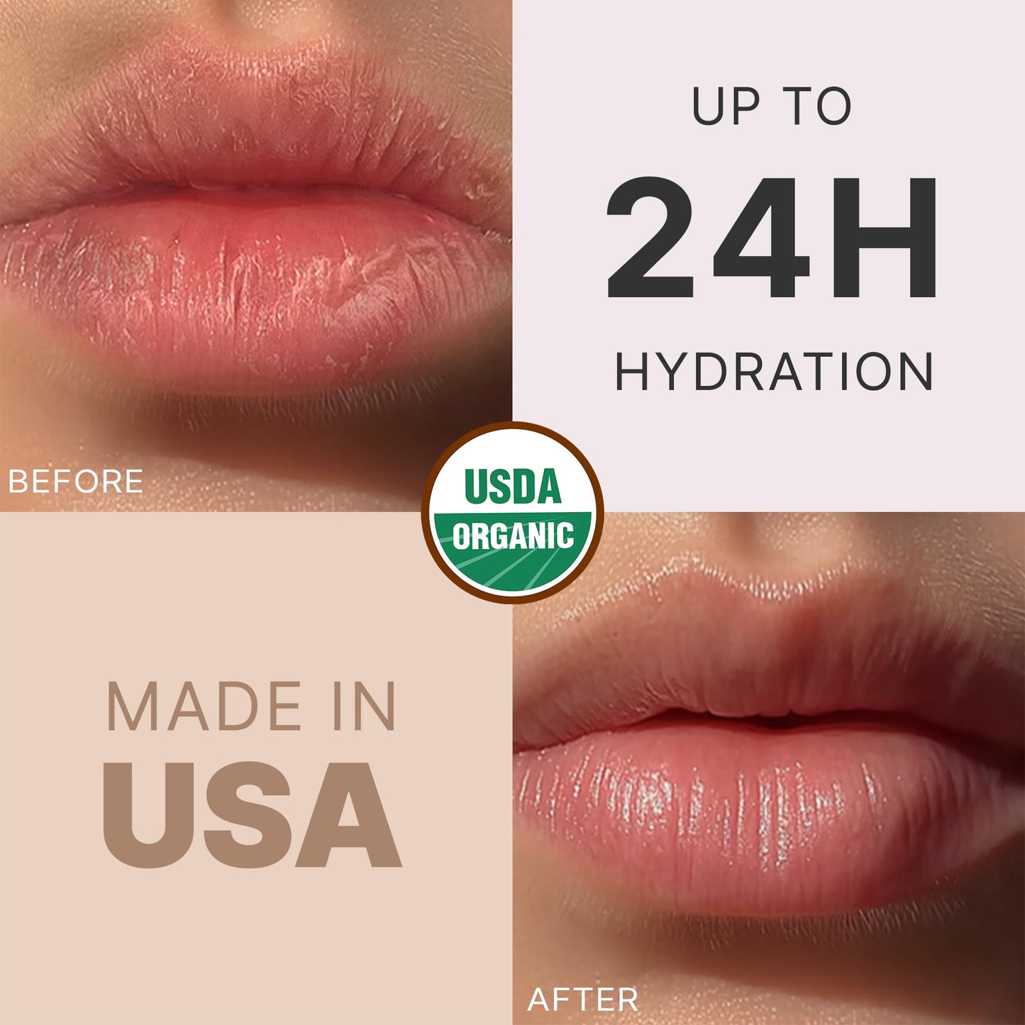 USDA Organic Peppermint Lip Balm - USA Made with Natural Ingredients, Stocking Stuffers for Women & Men, Lip Moisturizer Chapstick for Dry Lips, Small