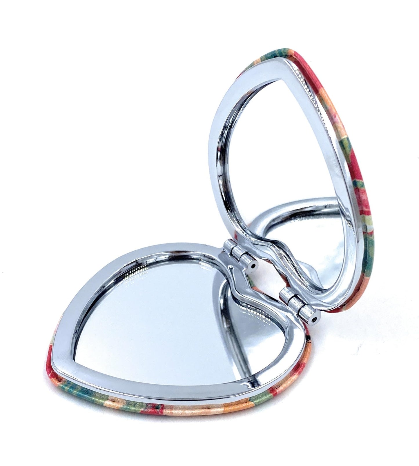 Aeisage Compact Mirror Heart Shape Pocket Mirror Floral Purse Mirror Small Travel Mirror Abstractive Art Print Meaningful Gift for Women