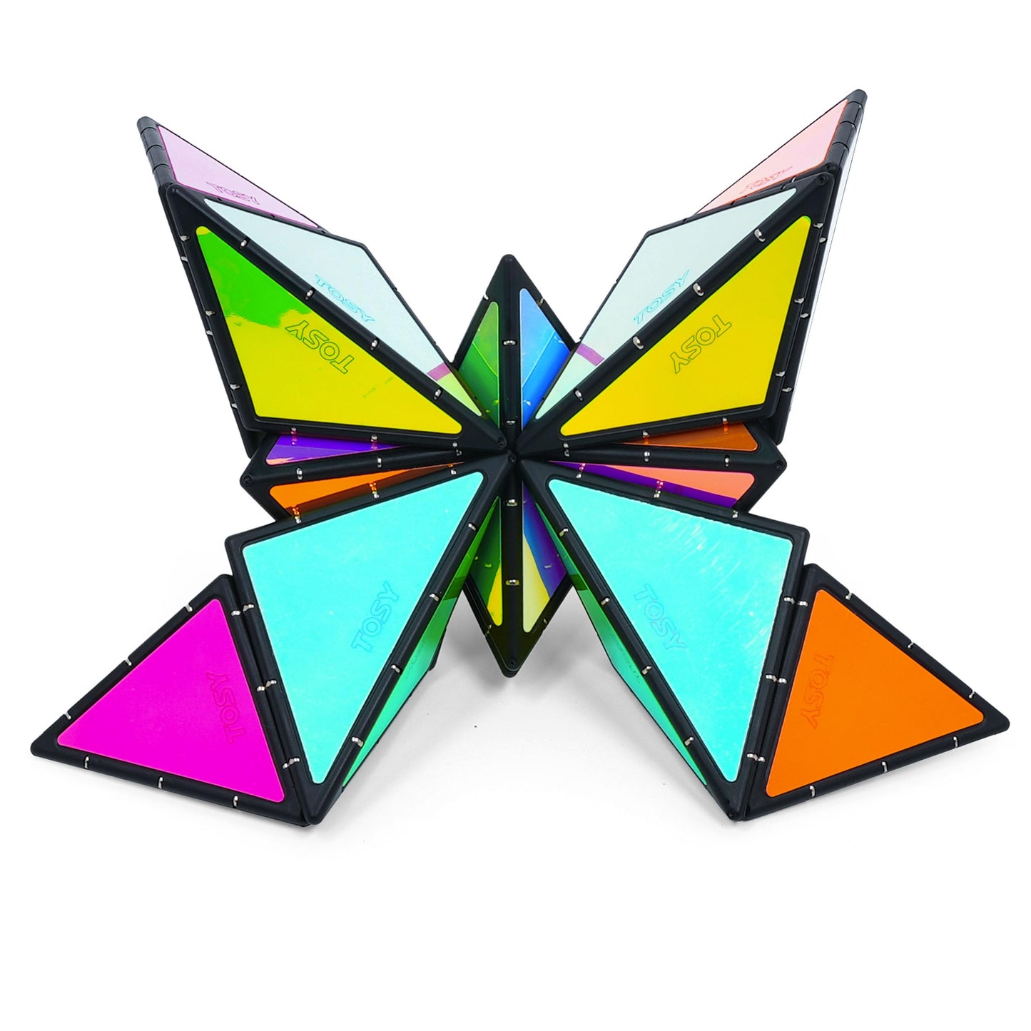 TOSY Magnet Pyramid Glow – 12pc Cube with 243 Rare Earth Magnets, Transforms into 1B+ Shapes, Glowing STEM/STEAM Creative Puzzle Toy