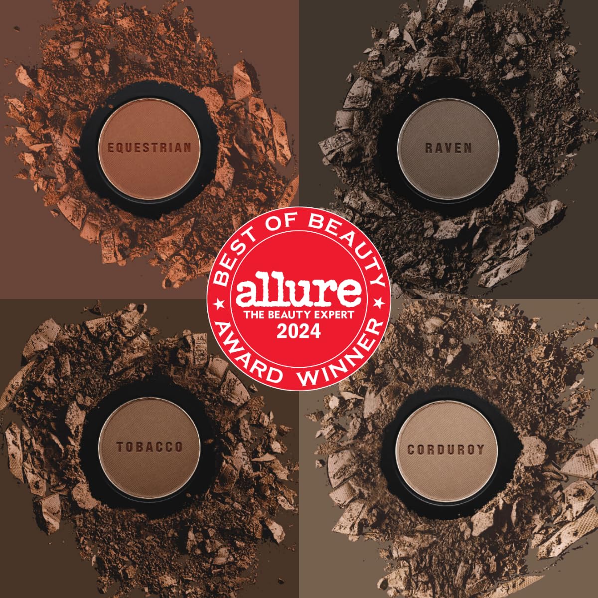 Joey Healy Luxe Brow Powder, Natural and Soft Definition Eyebrow Powder, Waterproof Brow Makeup Formula, Raven (Charcoal)