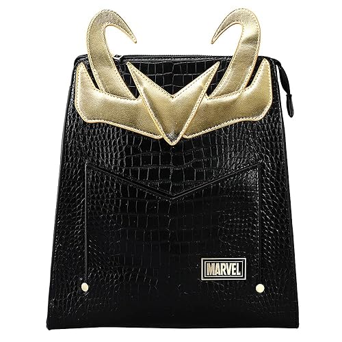 Marvel Comic Book Loki Cosplay Black Mini Backpack