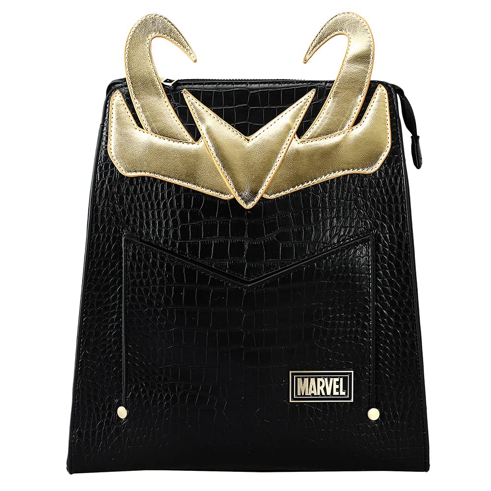 Marvel Comic Book Loki Cosplay Black Mini Backpack