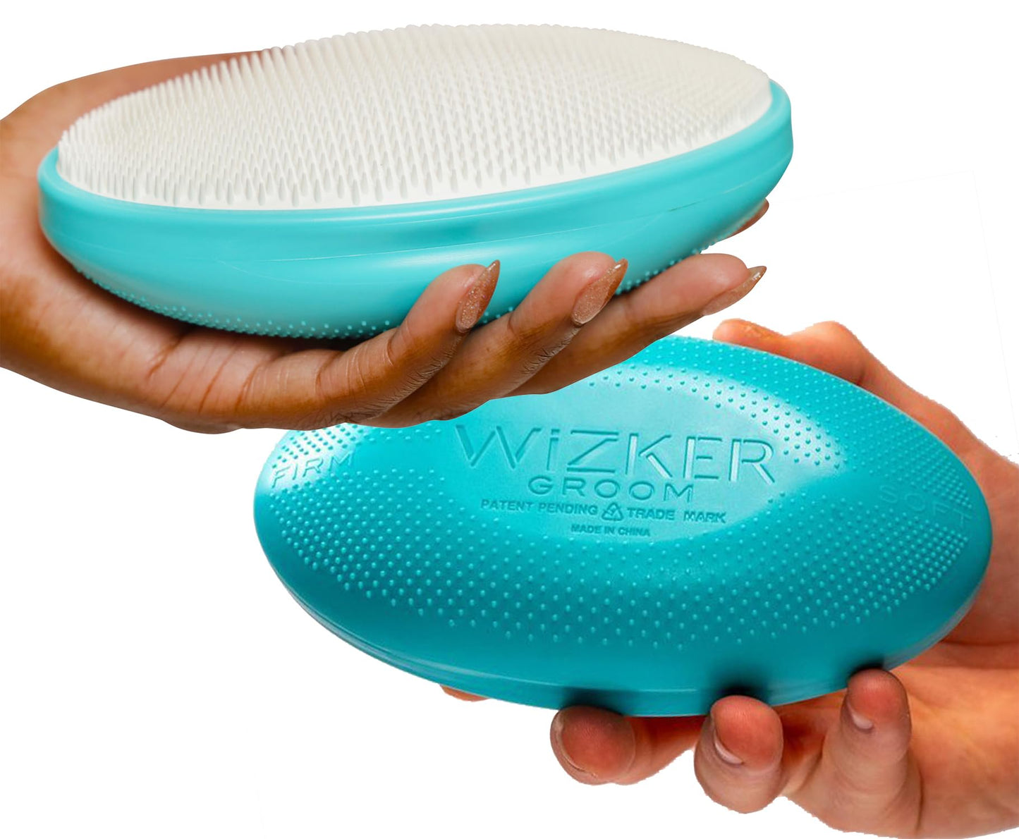 WIZKER® Premium Ingrown Hair Exfoliating Brush: Soft + Firm Face Body Scrubber, Sensitive Skin Exfoliator, Prevents Razor Bumps, Shave, Laser, Wax