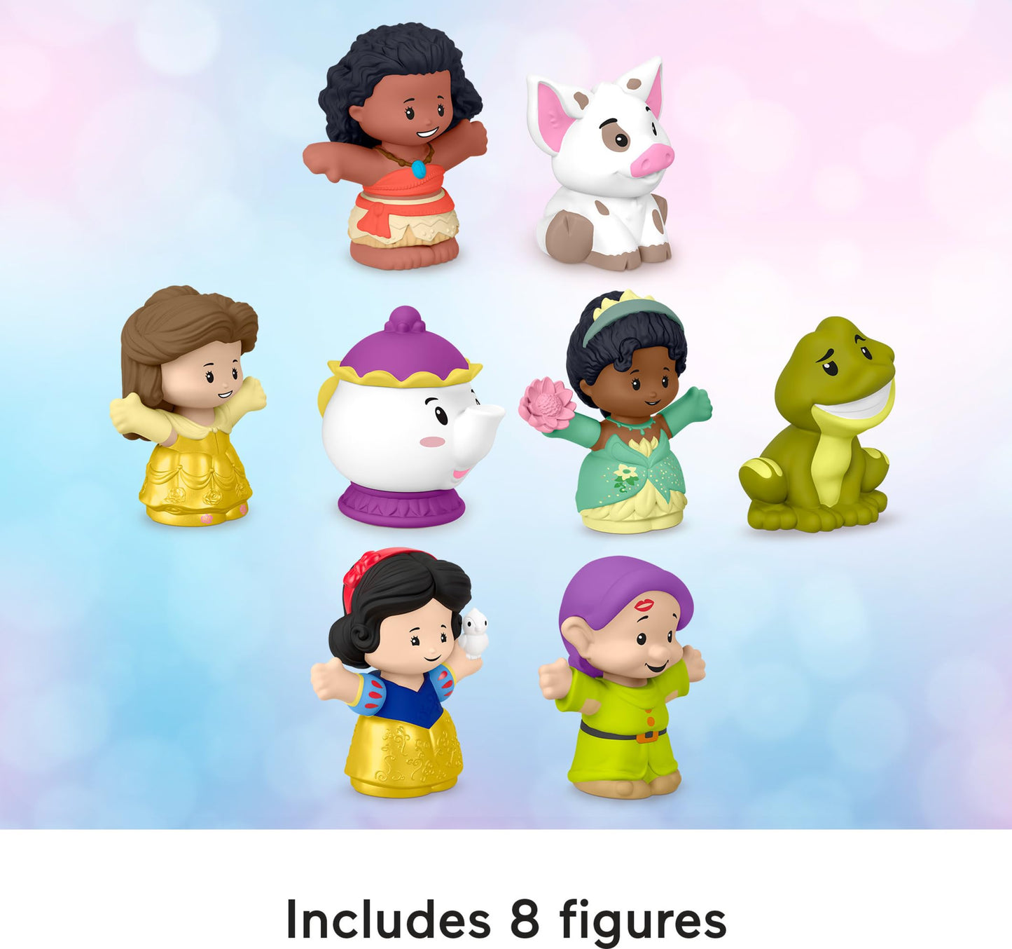 Fisher-Price Little People Disney Princess Story Duos – 8-Piece Toddler Figure Set for Pretend Play, Kids Ages 18M+