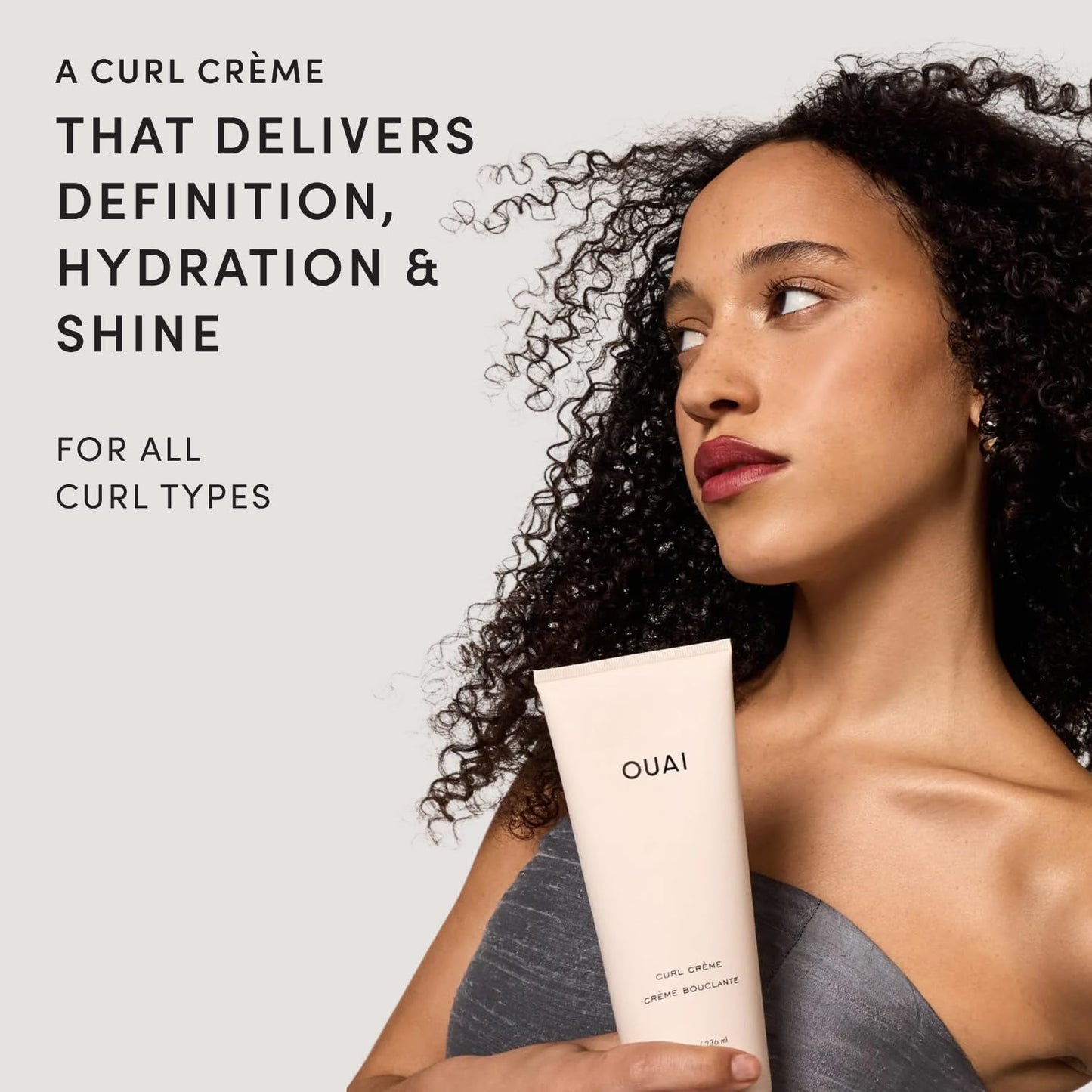 OUAI Curl Cream - Curl Defining Cream with Chia & Linseed Oil - Enhances Definition, Hydration & Shine - Tames Frizz & Protects from Humidity