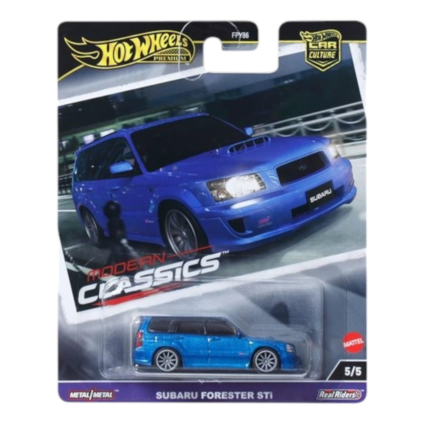 Hot Wheels Modern Classics Die-Cast Cars Set, 5-Pack, Nissan Skyline GTR, Mercedes-Benz 190E, Subaru Forester STI, Limited Edition FPY86-961E