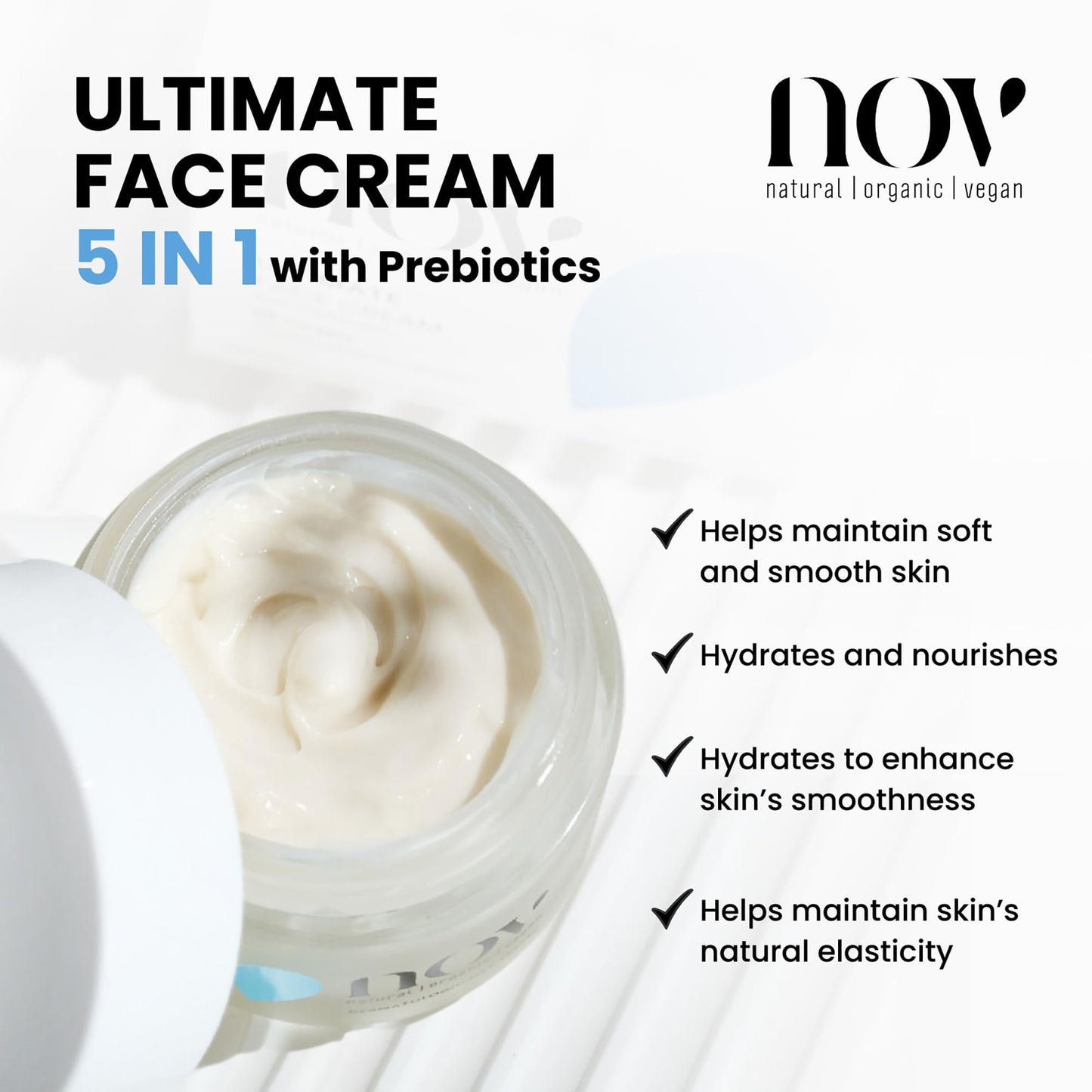 NOV Ultimate Face Cream - Face Moisturizer for Collagen Boost - Anti Aging Moisturizer Cream for Firming, Hydrating, Replenishing Skin - 1.69 oz