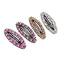4 Pcs Shiny Rhinestone Snap Hair Clip Simple Fashion Alloy BB Clip Side Clip Hair Pins Hair Barrettes Women Hair Styling Accessories