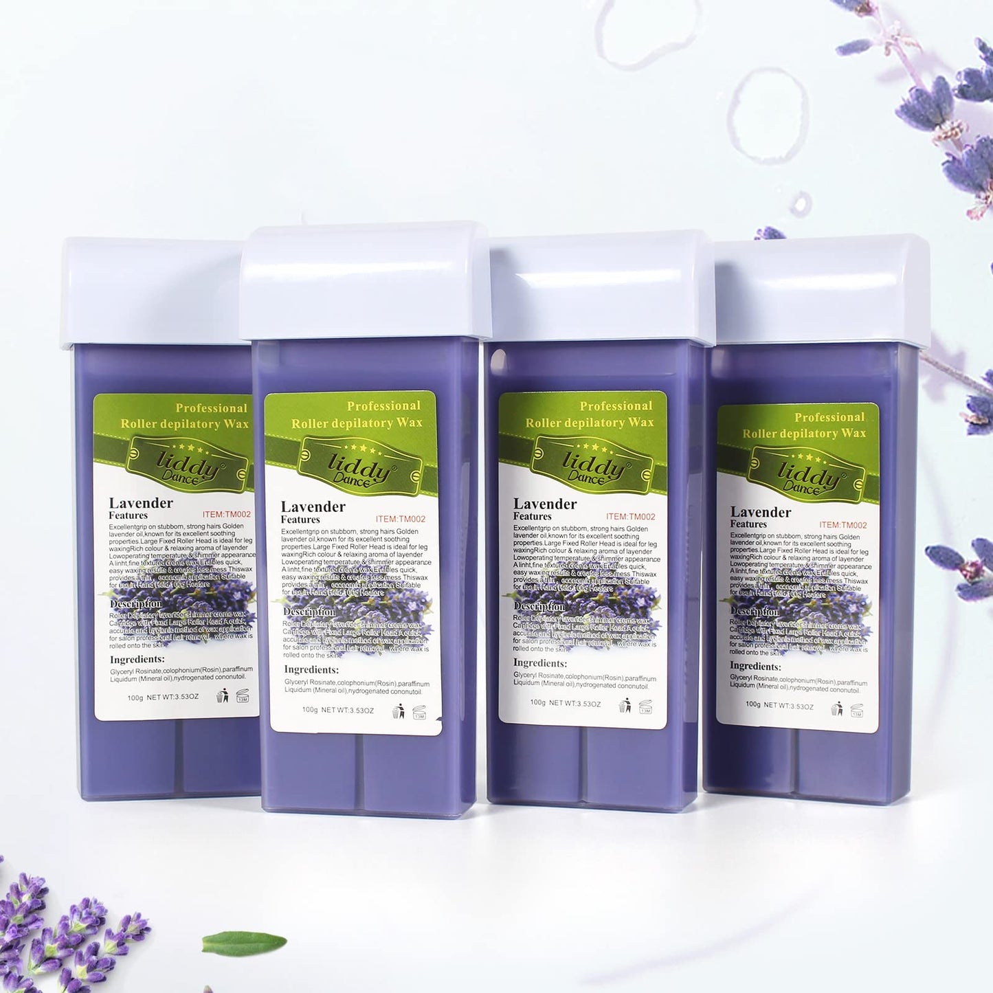 Liddy Dance Hair Removal Wax, Lavender Roll-on Wax, Waxing Kit Refill Wax Cartridge, 4 Pack, Soft Wax for Women, Sensitive Skin, Legs, Arms, Bikini Beauty and Personal Care liddy Dance Default Title