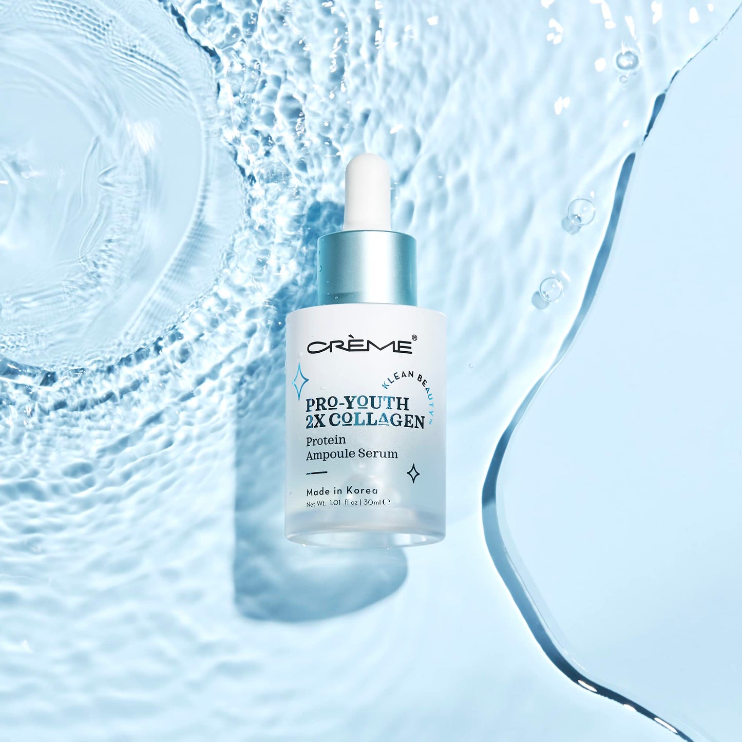 The Crème Shop Pro-Youth 2x Collagen Protein Ampoule Serum - Klean Beauty Facial Serum for Glowing Skin - Made in Korea