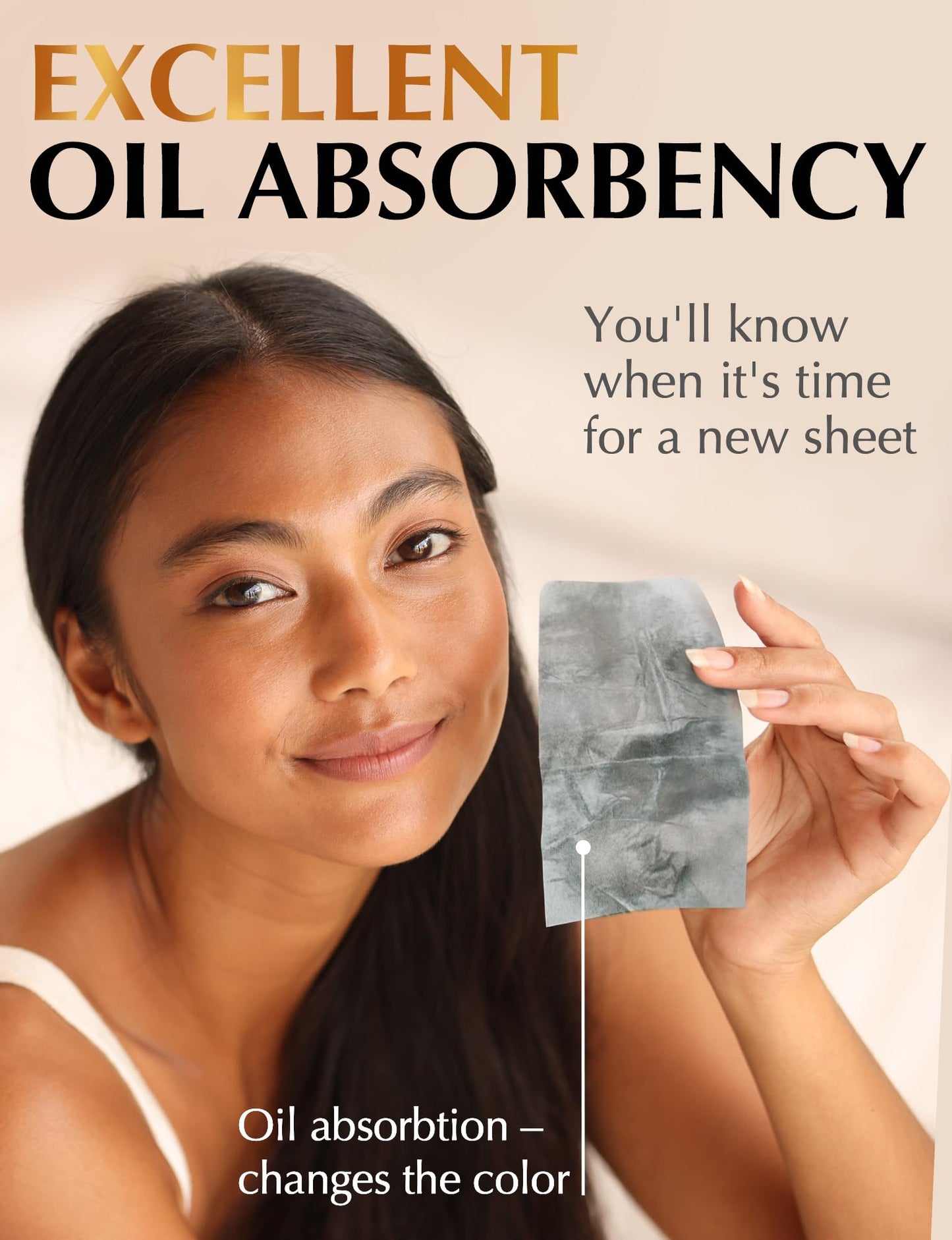 Natural Oil Blotting Sheets for Face with Bamboo Charcoal - 25% Larger - 6pk/600 Makeup Friendly Oil Absorbing Sheets for Face - Easy Dispensing Beauty and Personal Care ZOROM'S
