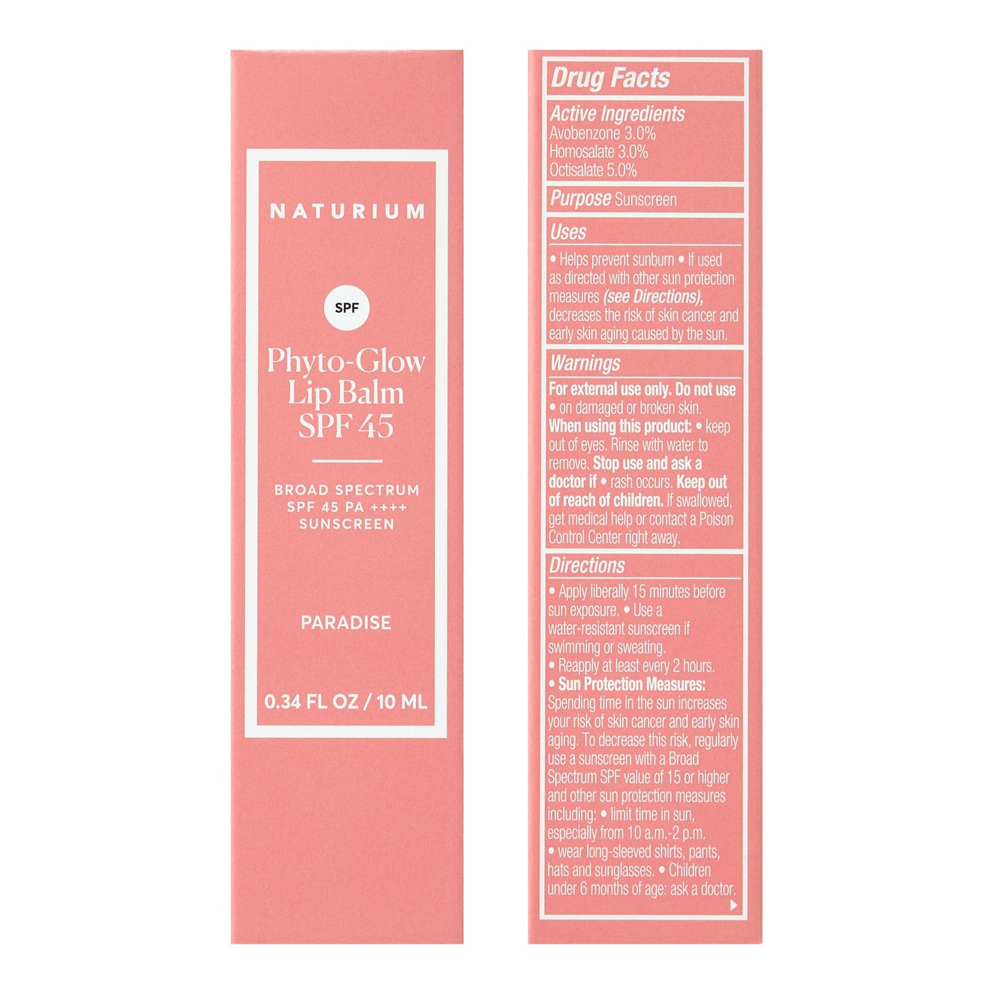 Naturium Phyto-Glow Lip Balm SPF 45 | Tinted Gloss with Broad Spectrum Sunscreen | 0.34 FL OZ / 10 mL, Paradise Beauty and Personal Care Naturium
