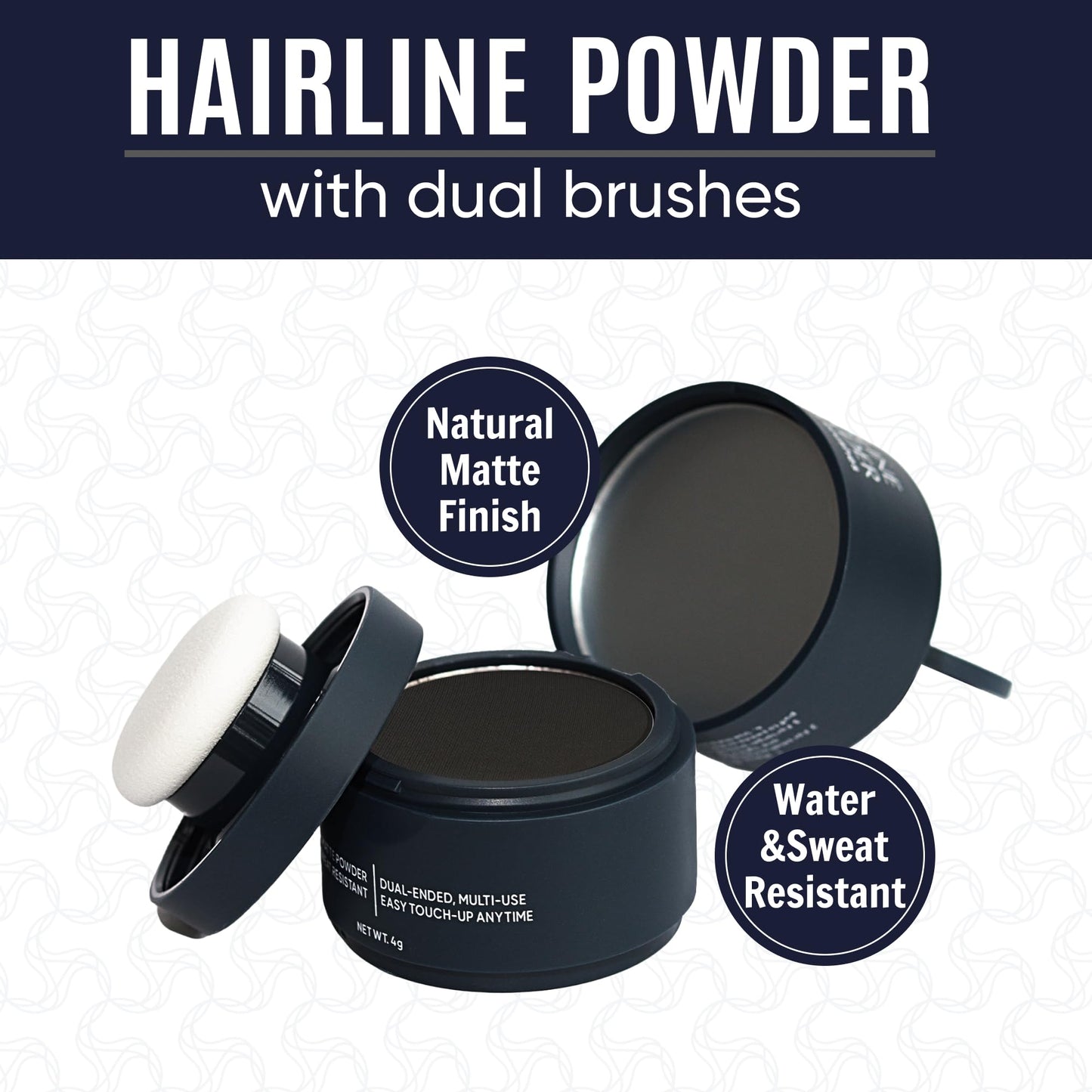 Puggaree Hairline Powder - Root Touch Up Hair Color for Gray Coverage, Bald Spot Concealer Hair Powder for Women & Men, Long-Lasting Root Cover