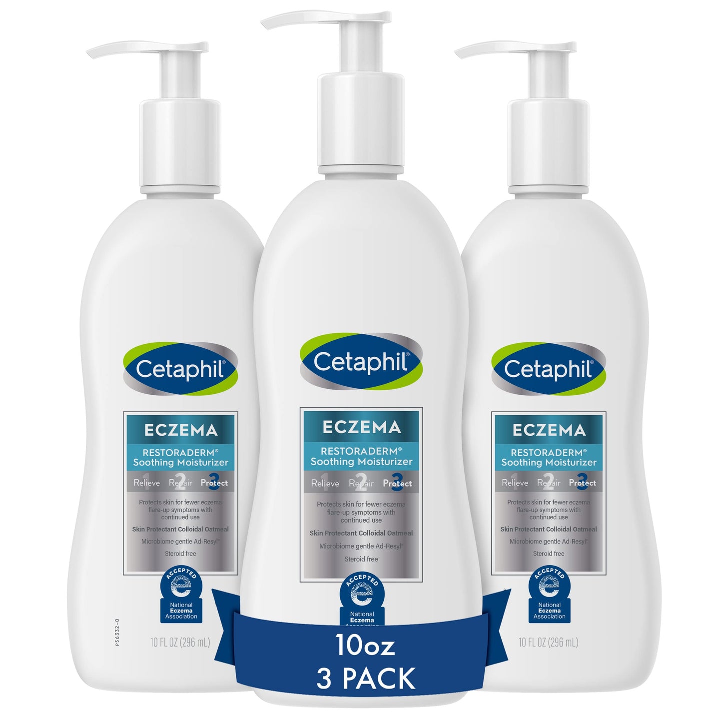 Cetaphil RESTORADERM Itch Control Moisturizing Lotion, 10 fl oz (Pack of 3), Soothes Dry, Irritated, Eczema Prone Skin, No Added Fragrance, (Packaging