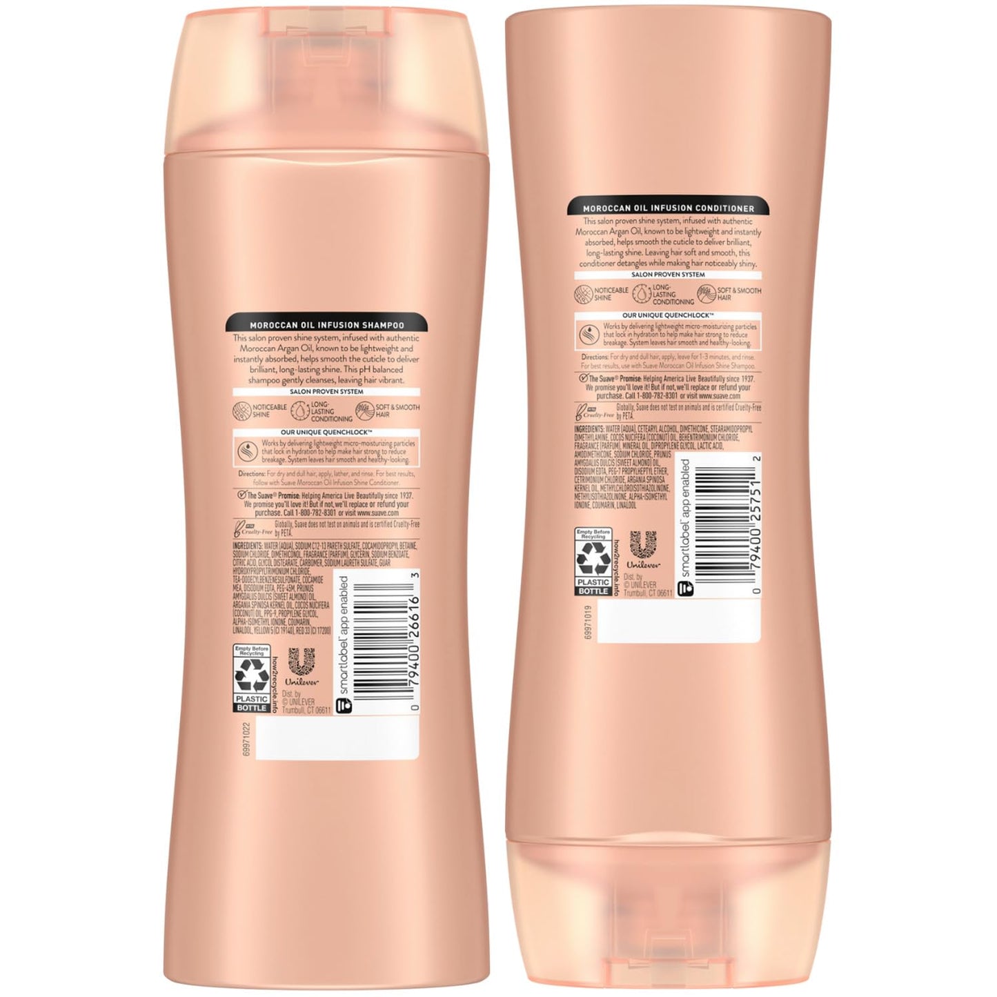 Suave Shine Shampoo and Conditioner Moroccan Infusion with Argan Oil 12.6 oz, 2 count