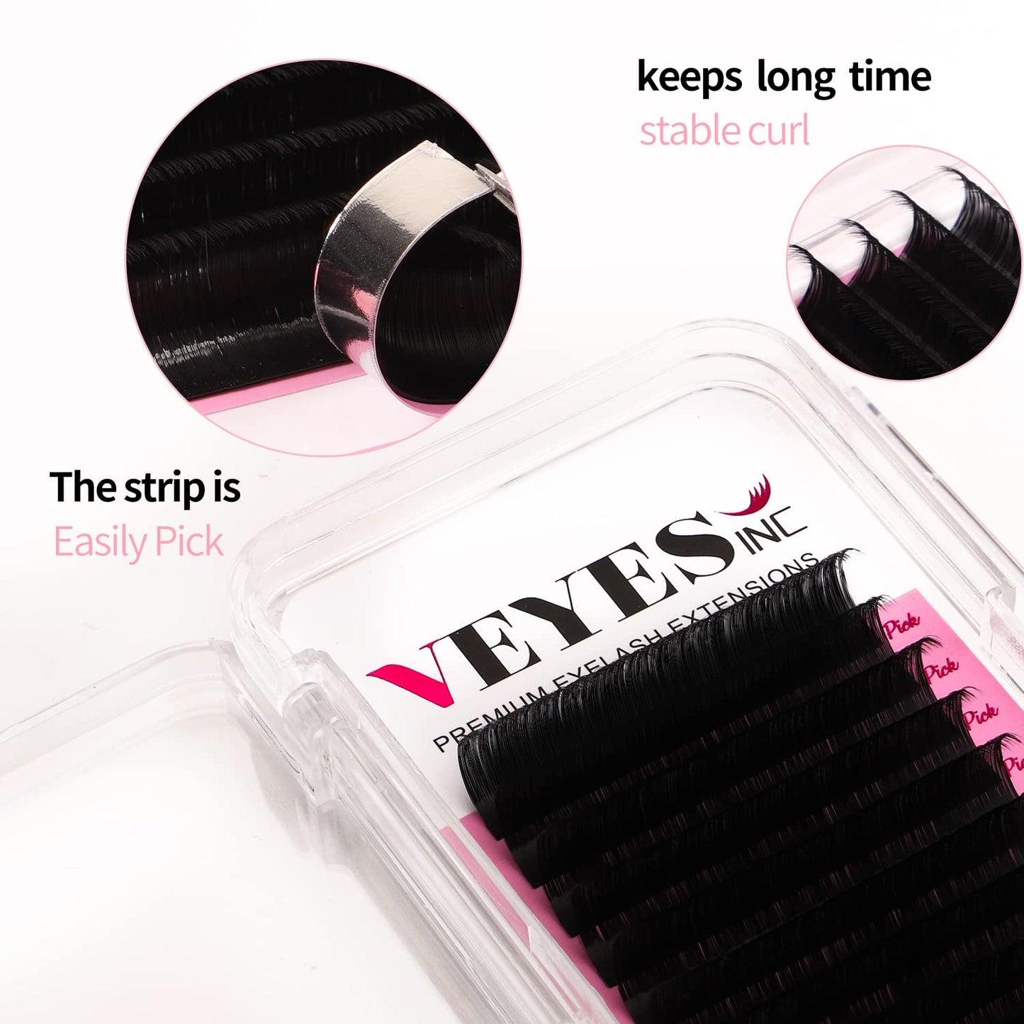 VEYES INC Classic Volume Lash Extensions 0.03-0.20 J/B/L/C/CC/D/DD Curl 5-25mm Mixed & Single Length Tray, Premium Silk Eyelashes, Professional Beauty and Personal Care VEYES INC