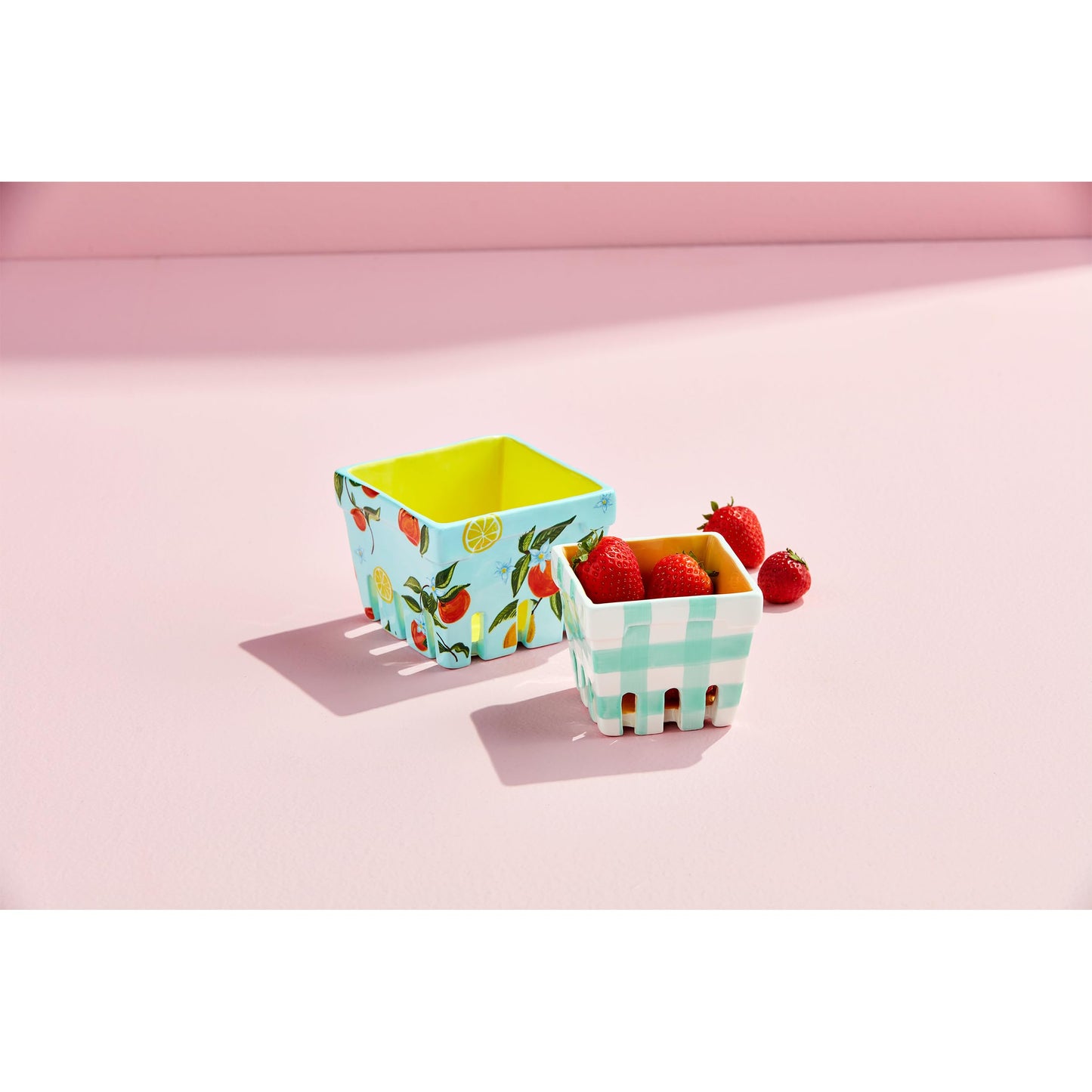 Mud Pie Nested Berry Baskets; Small 2 3/4" x 3 1/4" | Large 3" x 4"