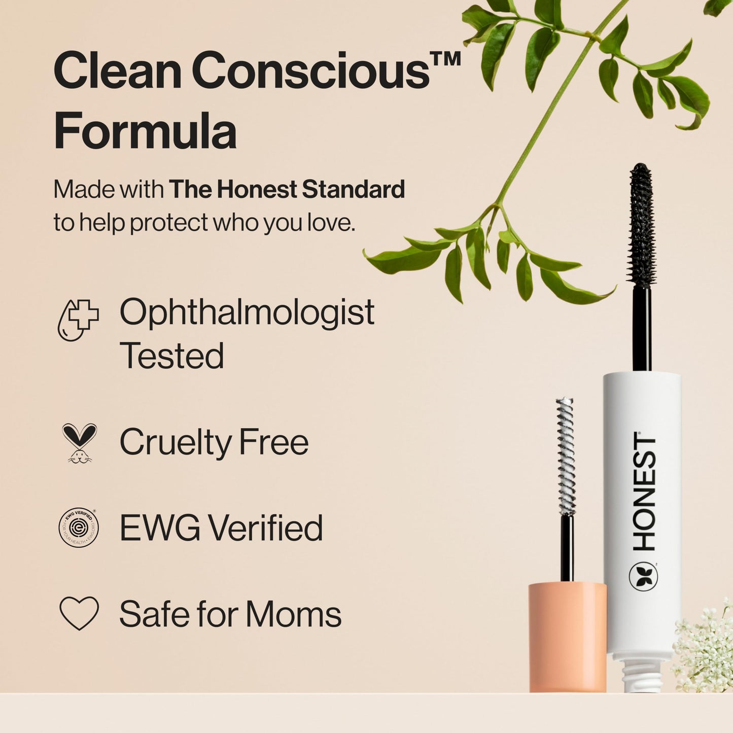 Honest Beauty 2-in-1 Extreme Length Clean Mascara, Lash Primer, Lengthening, Volumizing, Cruelty-Free, Safe for Sensitive Eyes, Black, .27 fl oz