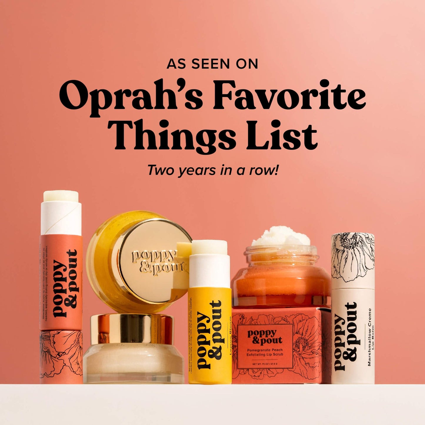 Poppy & Pout Pink Grapefruit Jumbo Lip Balm | All Natural Lip Balms & Moisturizers | Hydrates with Beeswax, Vitamin E, Organic Coconut Oil |