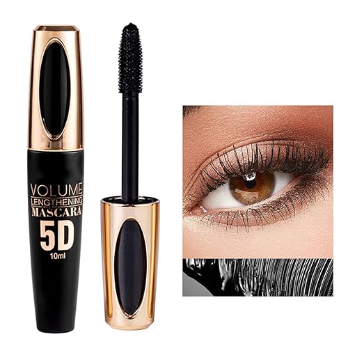 Brown Colored Waterproof Mascara - Long Lasting, Thick Eye Lash, 5D Silk Fiber, Smudge-Proof, Volumizing, Lengthening, Curling Color Mascara