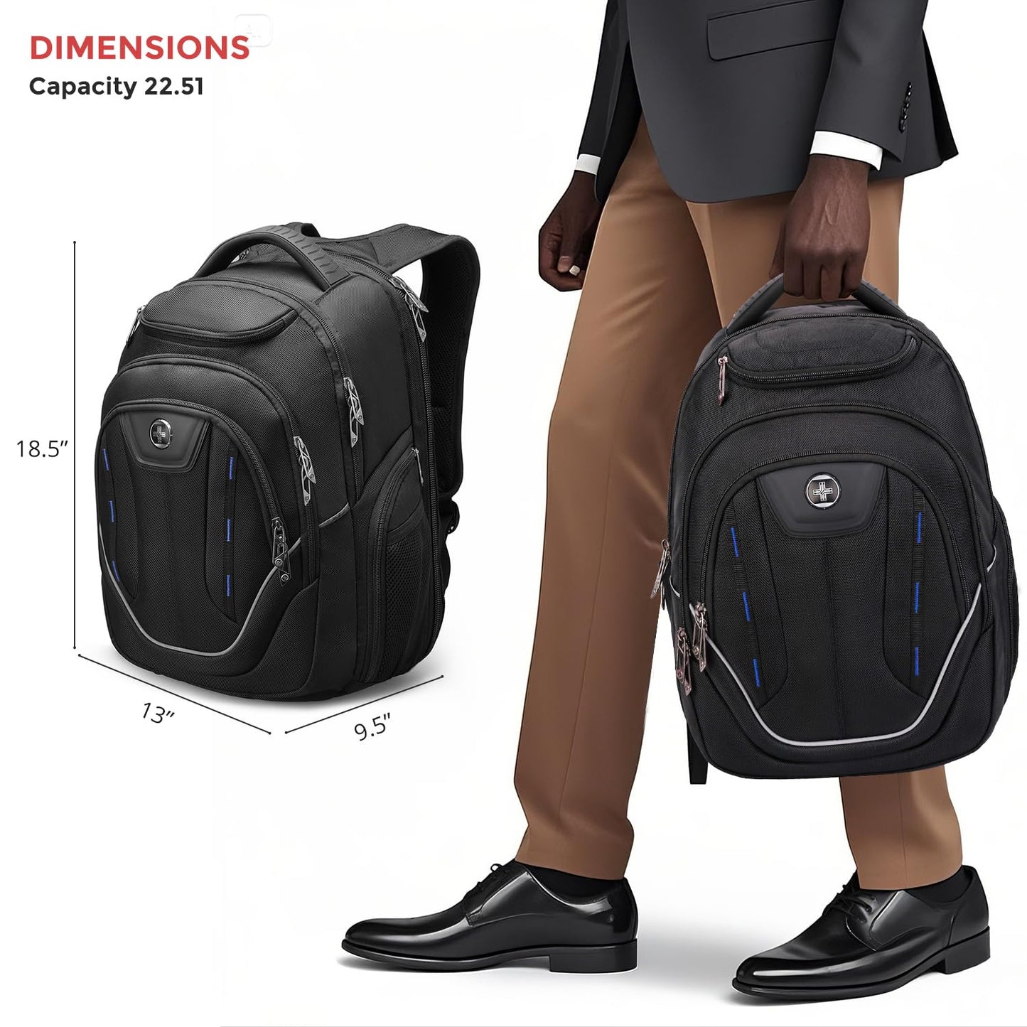 Swissdigital Design TSA Business Laptop Backpack For Men,Travel Backpack With USB Charging Port,College Tech Backpacks With RFID Pockets Presents For Men Fits 15.6 Inch Computer | J16BT-1