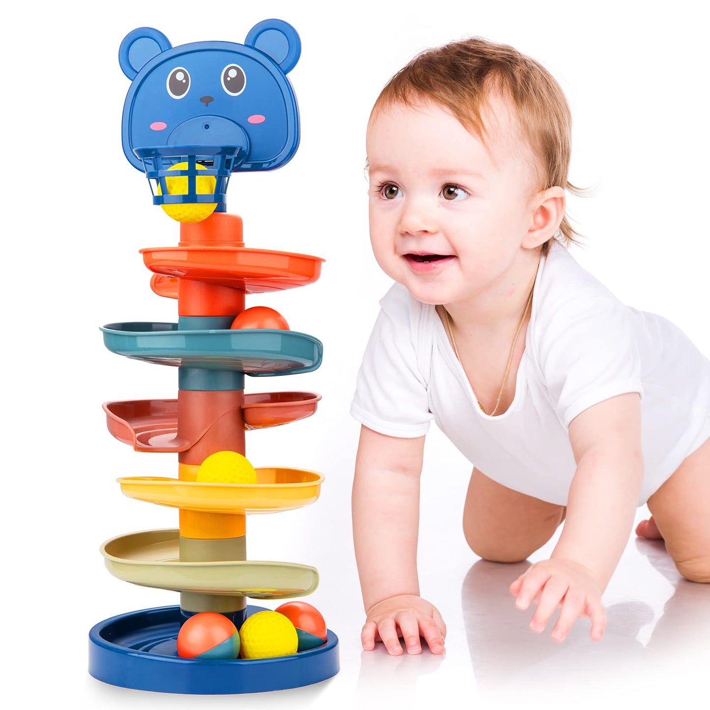 Beestech Ball Drop & Roll Tower – Educational Development Toy with 6 Balls for Toddlers Ages 2-4, Fun Activity Playset for Boys & Girls