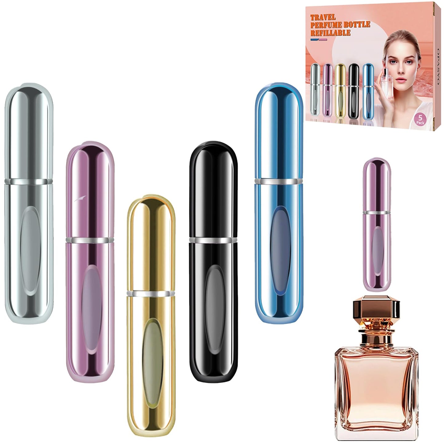 opasyo Refillable Perfume Portable Atomizer Bottle Refillable Perfume Spray, Leak-Proof Perfume Spray Bottle, Travel Perfume for Traveling Beauty and Personal Care opasyo Default Title