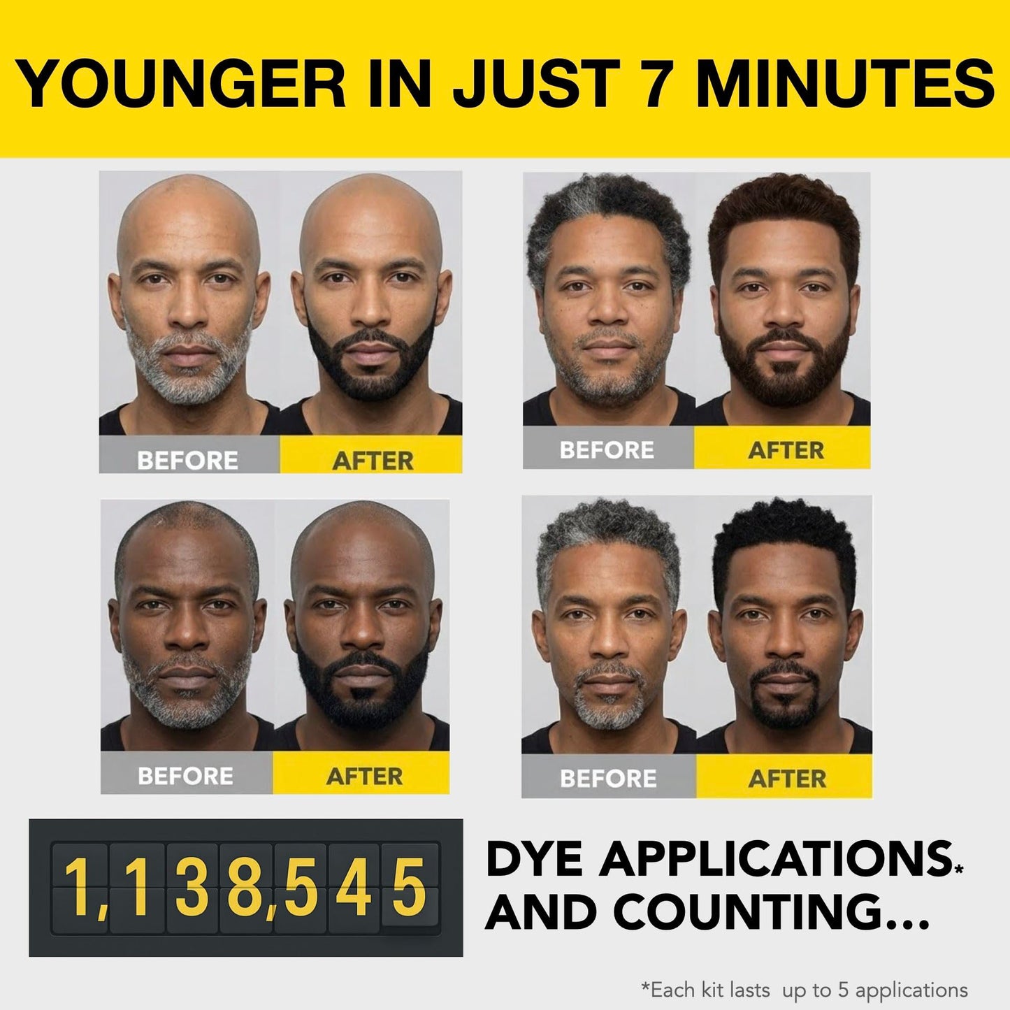 Reusable Hair & Beard Dye for Black Men - Dark Brown 3.1 | Up to 5 Uses, 7 Minutes | Natural Gray Coverage, No-Drip Cream with SkinArmour® - Cleverman