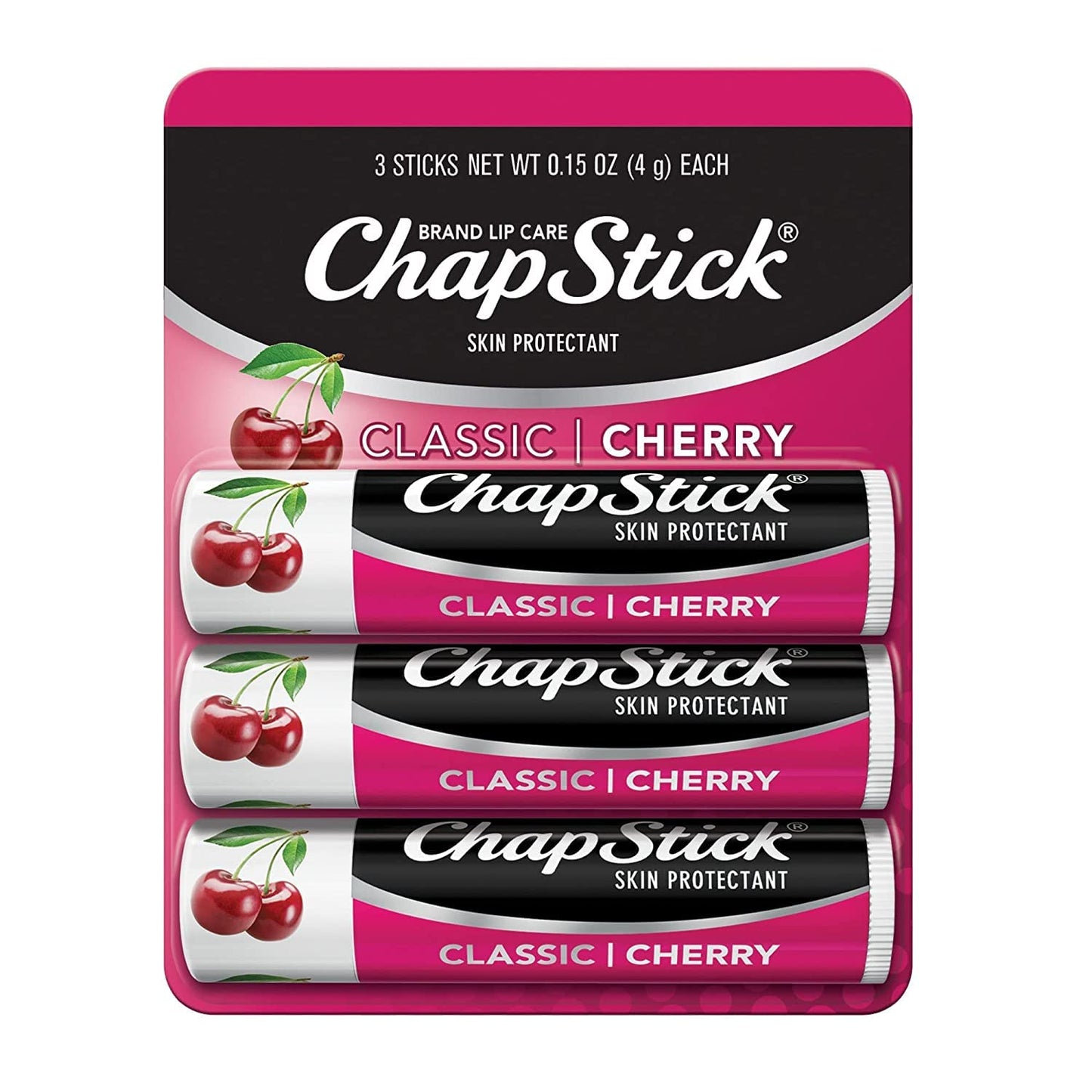 ChapStick Classic Lip Balm SPF 4 Cherry, 0.15 Ounce (Pack of 3)