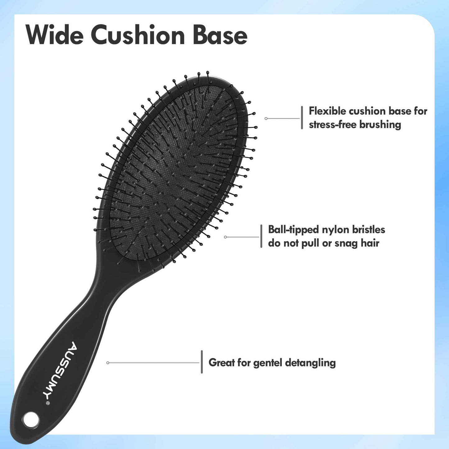 Air Cushion Detangling Hair Brush - 2 Pack Detangler Hairbrush with Ultra Soft Bristles for Effortless Tangle Removal - For Wet Dry Damaged Curly Hair Beauty and Personal Care Aussumy