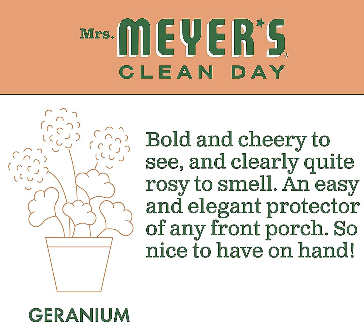 Mrs. Meyer's Hand Soap Refill, Made with Essential Oils, Geranium, 33 Fl. Oz