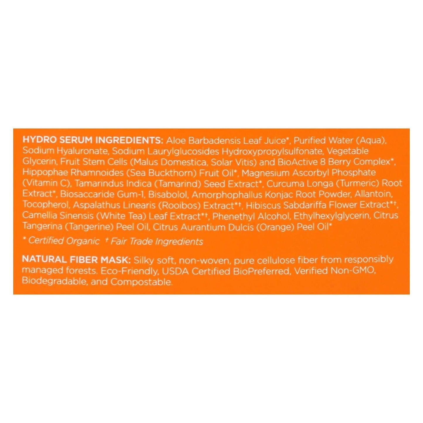 Instant Brighten & Tighten, Hydro Serum Facial Mask - Andalou Naturals (6 PACKS)