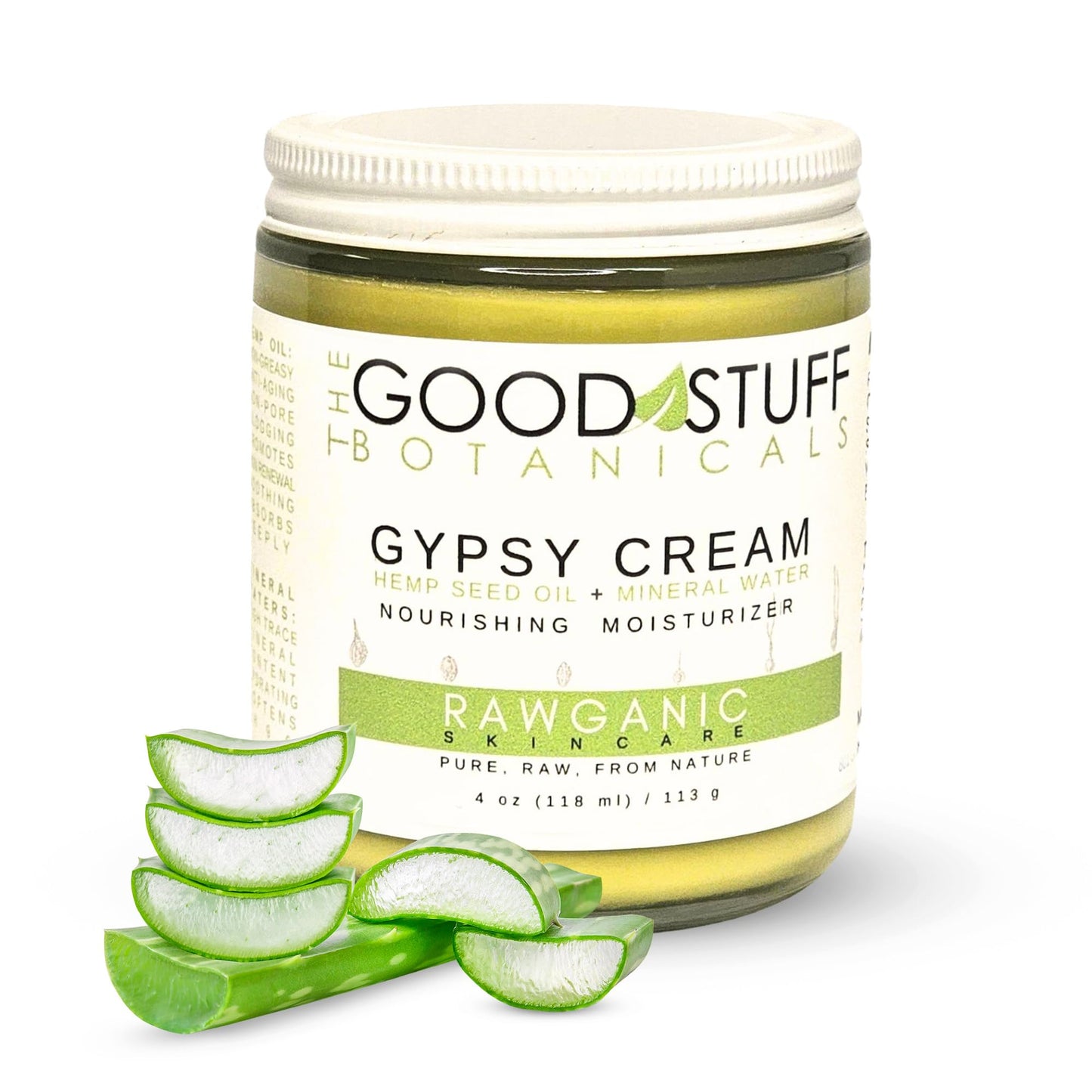The Good Stuff Botanicals Gypsy Cream | Body and Face Moisturizer for Dry Skin | Daily Moisturizer | Fragrance Free | Organic Hemp oil and Hot Spring