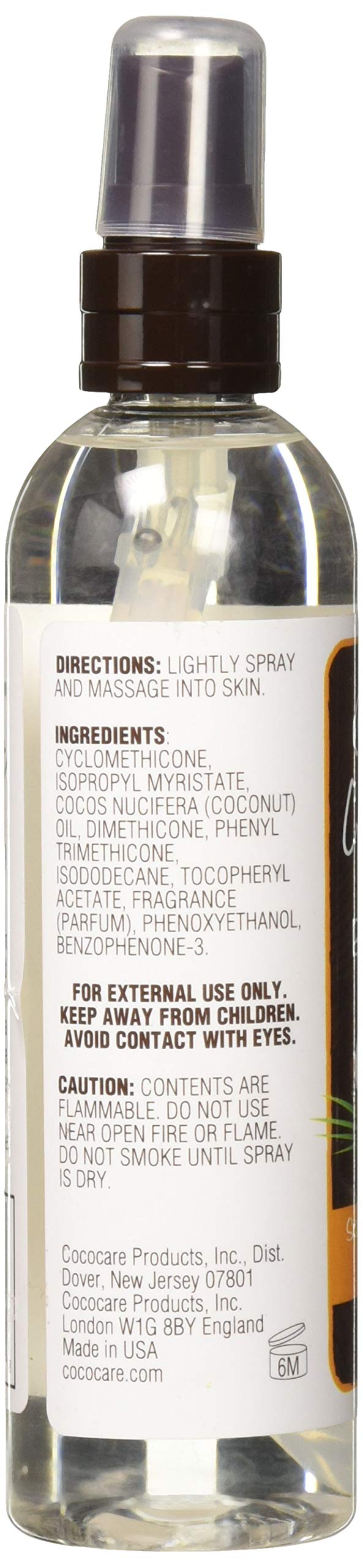 Cococare Coconut Dry Oil Body Spray 6 Oz - Travel Size Oil Spray for Healthy Skin