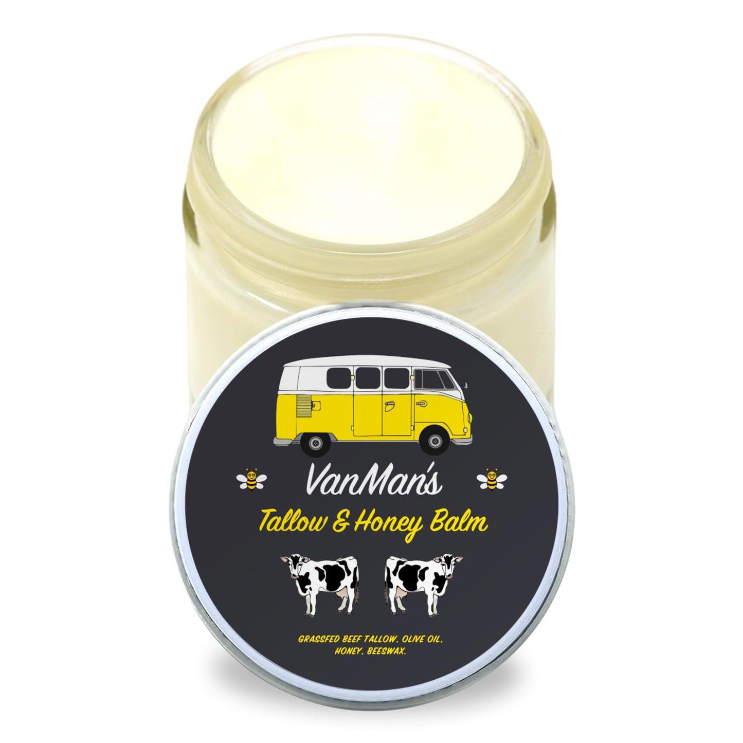 Vanman's Tallow and Honey Balm With No Added Scent - Face Moisturizer with Grass-Fed/Finished Beef Tallow for Skin, Organic Raw Honey and Beeswax Beauty and Personal Care The VanMan Company Default Title