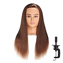Hairingrid Mannequin Head 24"-26"100% Human Hair Hairdresser Cosmetology Mannequin Manikin Training Head Hair and Free Clamp Holder (R71906LB0418H)