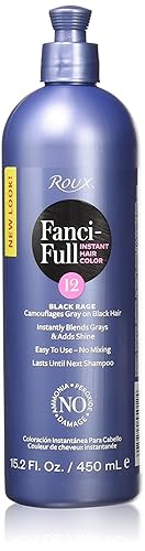 Roux Fanci-Full Instant Hair Color Rinse by Roux, Black Rage ,Temporarily Evens Tones, Blends Away Gray, 15.2 Oz