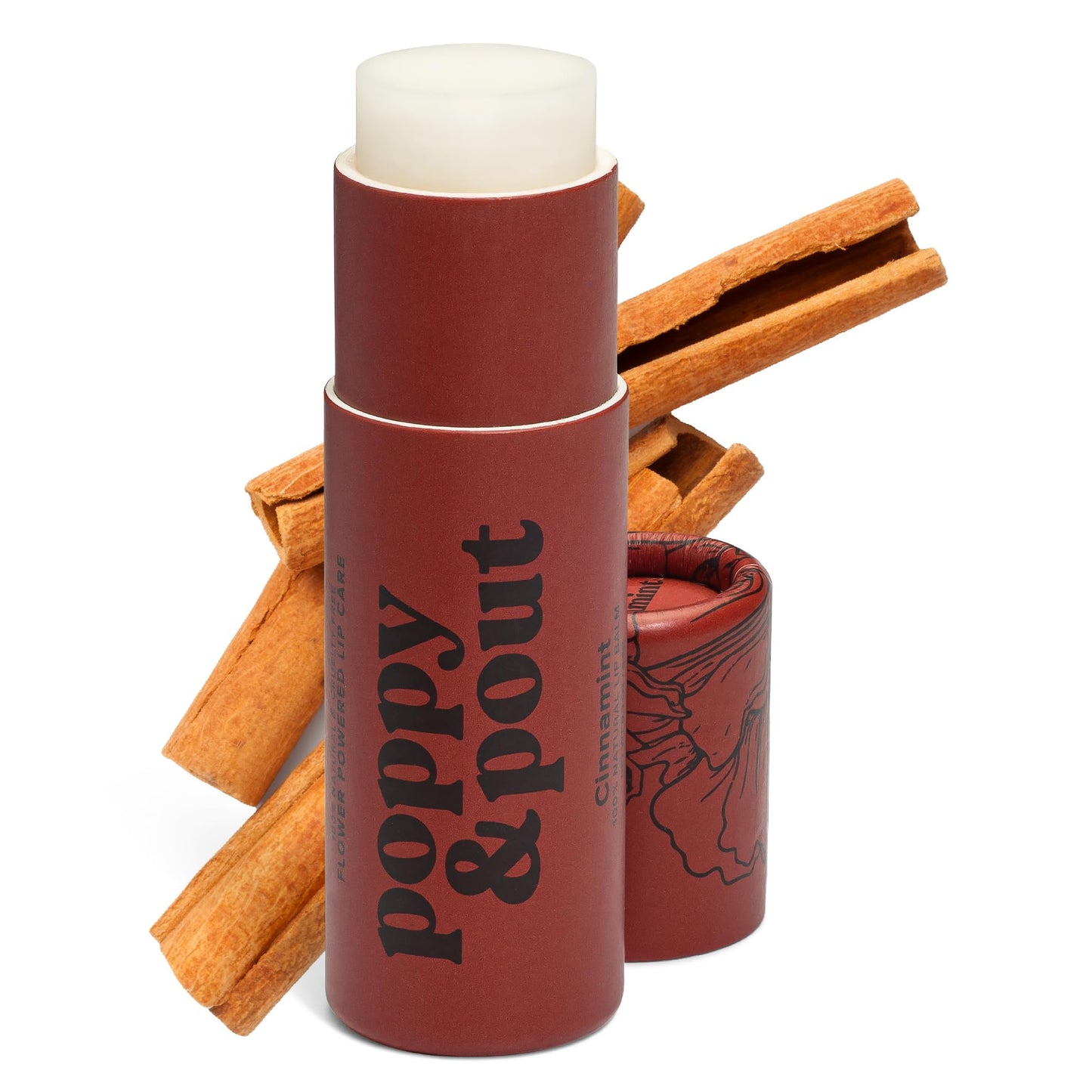 Poppy & Pout Cinnamint Jumbo Lip Balm | All Natural Lip Balms & Moisturizers | Hydrates with Beeswax, Vitamin E, Organic Coconut Oil | Cruelty-Free |