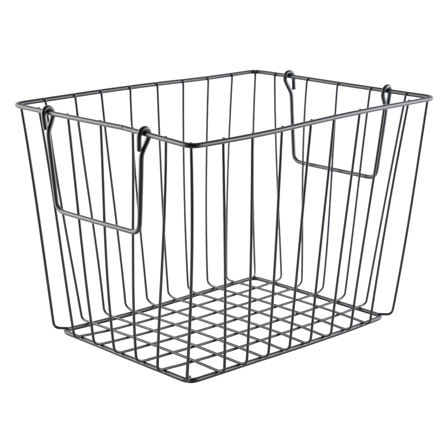 G.E.T. WB-315-MG Heavy Duty Iron Wire Utility Storage Basket/Bin with Handles, 11" x 8" x 8"